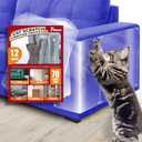 Poeuo Cat Scratch Furniture Protector, 12 Pack Cat Couch Protector, Couch Protector for Cats, Furniture Protectors from Cats, Clear Couch Cat Scratch Protector with 70 Twist Pins