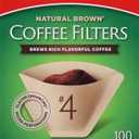 Melitta #4 Cone Coffee Filters, Unbleached Natural Brown, 100 Total Filters Count 