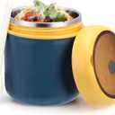 Juome 16oz Kids Thermo for Hot Food - Insulated Vacuum Food Jar Container, Wide Mouth Stainless Steel Soup Thermo Lunch Box for Kids with Spoon, Leakproof (Blue)