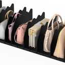 Ronlap Purse Storage Organizer for Closet, Black Closet Bag Storage Dividers Rack Shelf Purse Dividers for Closet Organization Handbag Separators Closet Purse Organizers and Storage, 2 Pack, Black