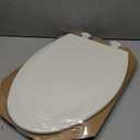 Bemis 1500EC Durable Wood Toilet Seat with Easy Clean Hinges, Made in USA, Elongated, Biscuit