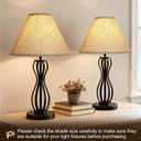 Burlap Empire Lamp Shades Set of 2, 6" Top x 16" Bottom x 10.8" High, Brown Lamp Shades for Table Lamps Floor Lamps, Natural Linen Lampshades Replacement, Spider, Harp Holders Included, Easy Assembly