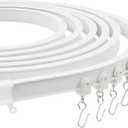 Premium Ceiling Curtain Track System, Flexible and Durable Design for Effortless Gliding, Ideal for Shower Window RV Room Dividers, Privacy and Home Dcor (9.8Ft)