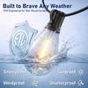 30FT LED Outdoor String Lights with Remote, One Continuous Strand Patio Lights with 10+1 Shatterproof S11 Bulbs, Dimmable 2200K Warm White, Timer & 3 Modes, Low Voltage for Backyard Garden