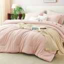 CozyLux Full Size Comforter Sets Blush Pink, 7 Pieces Bed in a Bag Full Comforter Set with Sheets, Luxury Bedding Set with Down Alternative Comforter, Fitted Sheet, Flat Sheet, Pillowcases & Shams