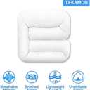 TEKAMON All Season Oversized King Comforter Fluffy Quilted Lightweight Reversible Down Alternative Duvet Insert with 8 Corner Tabs,Soft Summer Winter Warm,Machine Washable White 98 x 116 inches
