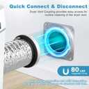Magnetic Dryer Vent Kit, Quick Connect for 4" Dryers, Save 46 Inches of Space, Strong Magnetic Hold, 3.3FT Hose, Airtight Seal & Reinforced Wall Connector