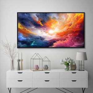 Pogusmavi Framed Wall Art for Living Room - Colorful Abstract Canvas Wall Art - Glass Paintings for Wall Decorations - Large Wall Decor - Art Work for Office Contemporary Home 2958in