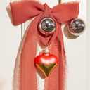 DN DECONATION 12Pcs Heart Shaped Ornaments, Glass Valentines Day Ornaments, Pink Gold Heart Baubles, Valentine's Day Christmas Mini Decoration for Tree, Outdoor Wedding Anniversary Party