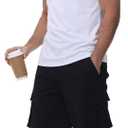 Yundobop Men's Casual 9" Inseam Cargo Shorts Twill Classic Stretch Golf Summer Short with 6 Pockets (Black)