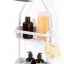 Umbra Flex Hanging Shower Caddy with 2 Shelves, Bathtub Shelf and Bathroom Organizer, White
