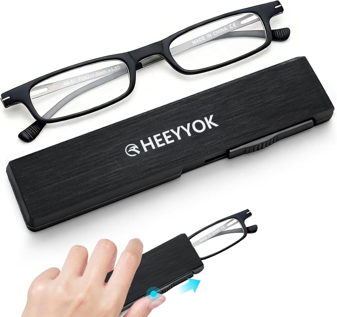 HEEYYOK 1.25 Reading Glasses Men Women TR90 Ultra Thin Blue Light Blocking Readers Mens Womens Cheaters Reading glasses Compact Portable Stretchable Slim Flat