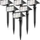 Solar Spot Lights Outdoor Waterproof IP66, 6 Pack Landscape Spotlights with 38 LEDs, Auto On/Off Solar Powered Landscaping Security Light for Yard Garden Driveway Pathway Walkway Outside, Cool White