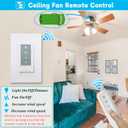 Universal Ceiling Fan Remote Control Kit, Wall Remote Switch with Light Dimmer and 3 Speeds, Replacement for Hunter Hampton Bay Harbor Breeze, Include Wall Switch, Remote Control and Receiver