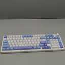 AULA F99 Pro Wireless Mechanical Keyboard with Knob,Tri-Mode BT5.0/USB-C/2.4GHz Hot Swappable Keyboard,Pre-lubed Switches,RGB Backlit Computer Gaming Keyboards (White&Blue&Purple) (With Knob-White&Blue&Purple)