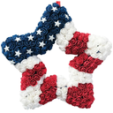 18 Inch Patriotic Red White Blue Large Star Shape Flower Wreath for Front Door, Forth of July American Flag Color Soft Touch Floral Wreath for Indoor and Outdoor, Independence Day Home Decor