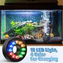 2 Pack 10W 160GPH Submersible Fountain Pump with 12 Color LED Lights, Small Fountain Pump with 4 Spray Nozzles, Ultra Quiet Design for Outdoor Pond, Aquarium, Fish Tank