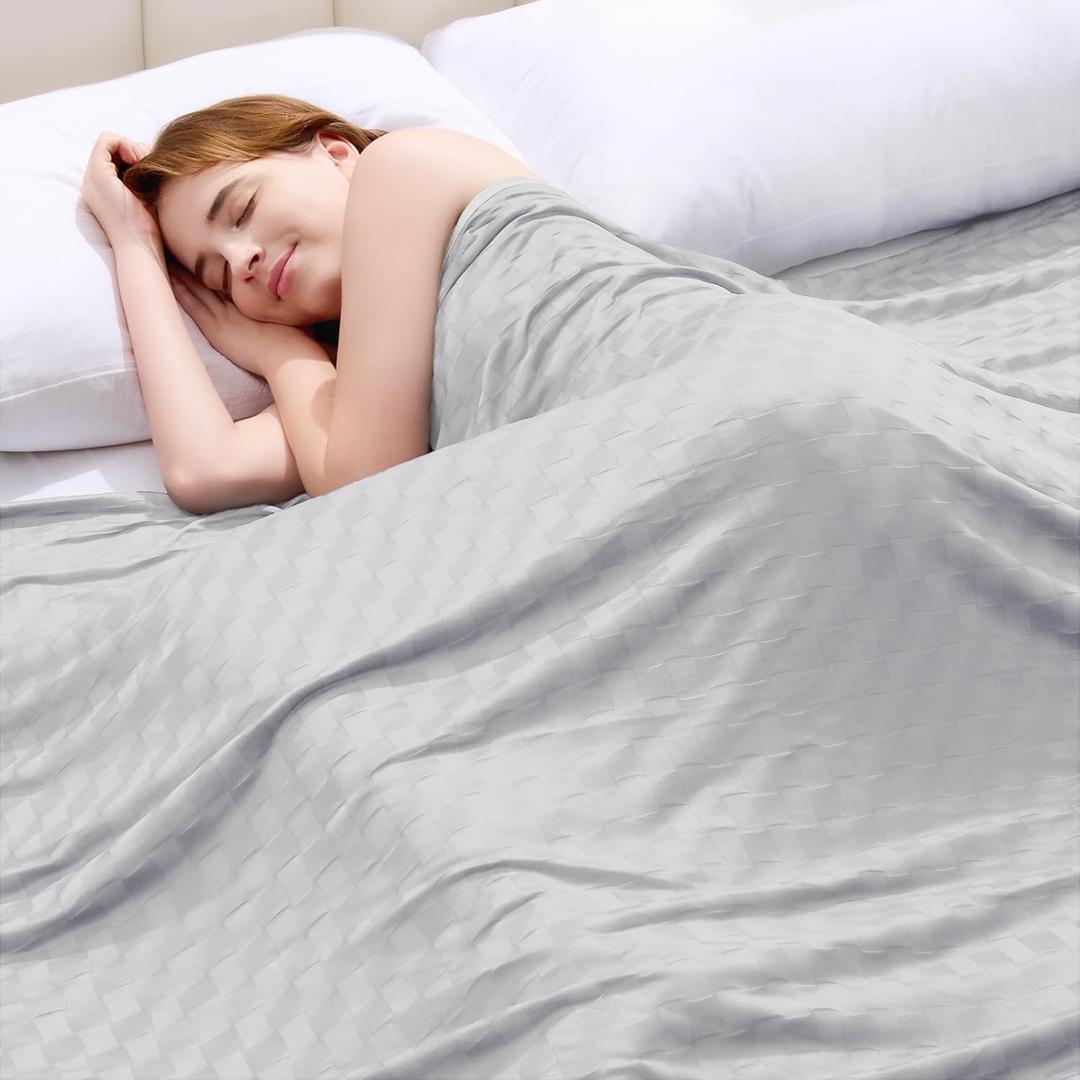 Topcee Cooling Blanket, Summer Cooling Blankets for Hot Sleepers, Arc-Chill Q-Max>0.5 Cool Fiber, Oeko-TEX 100% Certified, Soft, Breathable, Double-Side Bed Throw,Keep Cool for Adults Kids 60"x90" (Grey-new)