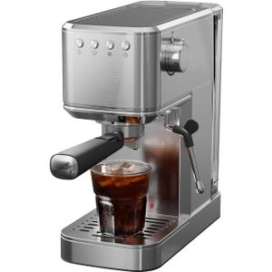 Espresso Machine with Rapid Cold Brew, Hot & Iced Coffee Machine, Espresso Maker with Milk Frother Steam Wand, One Touch Control with 41oz Water Tank for Latte, Cappuccino, Gift