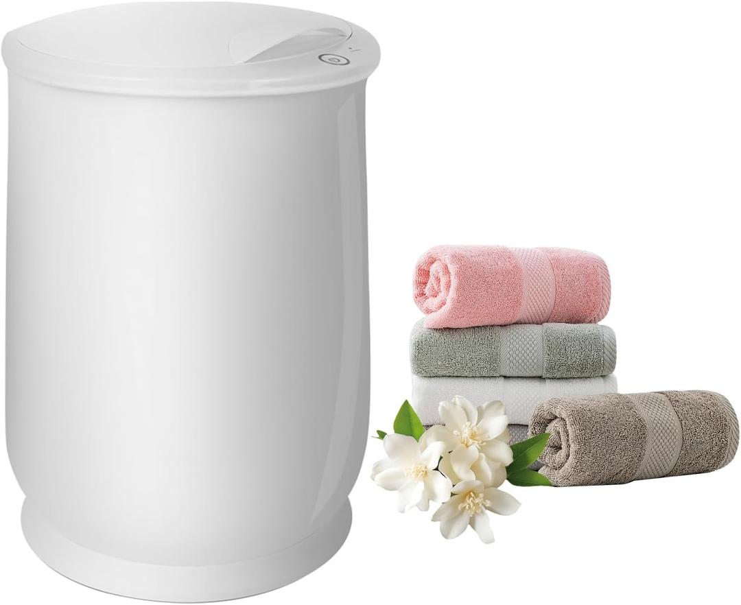 Bucket Towel Warmer, Luxury Towel Warmer Bucket, Large 20L White Hot Towel Warmer for Bathroom, Auto Shut Off, Fits Two Up to Oversized Towels, Bathrobes, Blankets, 4 Heating Modes