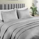 BIOWEAVES 100% Organic Cotton Quilt King Size - Diamond Stitched Quilted bedspreads - All Season Oversized Coverlet Set - GOTS Certified Bedding Set | 1 Quilt & 2 Pillow Shams