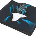 Anti Bedsore Cushion, Breathe Freely Fiber Material Bedsore Cushions for Butt, T Shaped Opening Triangular Slope Design Anti Decubitus Cushion for Elderly, Bedridden, Disabled (Blue With Black Cover)