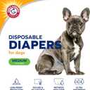 Arm & Hammer for Pets Disposable Female Dog Diapers with Odor Control and Wetness Indicator, Leak Resistant Dog Diapers for Incontinence and Heat Cycles, Size Medium 16.521 in Waist, 12 Count