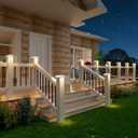 Solar Post Cap Lights Outdoor 8pack - Waterproof Solar Fence Post Lights Fit 4x4 Wooden/Vinyl Posts, White Solar Deck Post Lights Emit Warm White For Outside, Deck Fence/Backyard/Stair Railing/Porch