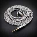 2 x Yongse White Zebra 0.78 2pin Earphone Upgraded Replacement Cable 7N Monocrystalline Copper Silver Plated IEM Monitors Headphone Audiophile Cables (4.4mm)