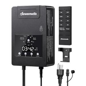 DEWENWILS 120W Low Voltage Landscape Transformer with Remote Control, 120V AC to 12V DC, Low Voltage Transformers with Photocell & Timer, Landscape Lighting Transformer for Garden Light Spotlight