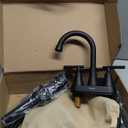 Bathroom Faucets for Sink 3 Hole, Hurran Matte Black Bathroom Sink Faucet with Pop-up Drain and Supply Lines, Stainless Steel Lead-Free Widespread Faucet for Vanity RV Farmhouse, 2 Pack