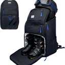 WOLT Ski Boot Bag Backpack,Waterproof Snowboard Gear Backpack,Ski Travel Backpack for Helmet Goggles Gloves&Accessories 50L Black