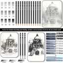Fuxi Art Supplies for Teens 14-16 Girls, Professional Sketch Book and Pencils Set, Gifts for Sketch Artists with Stocking Stuffers.