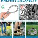 Metal 100 FT Garden Hose, Stainless Steel Heavy Duty Water Hoses Adjustable Spray Nozzle Lightweight No Kink Garden Hoses for Yard, Outdoor,Car