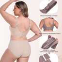 OLRIK Bras for Older Women Full Coverage Wireless Comfort Back Fat Smoothing Wide Supportive Straps Wirefree No Underwire T-Shirt Bralettes with Bra Extenders 4 Hook Nude-XL (XL)