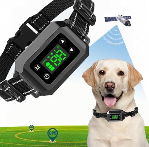 GPS Wireless Dog Fence System,GPS Outdoor Wireless Dog Fence Radius 30-999 Yards,20-110 Pounds Adjustable,Rechargeable Long-Lasting Battery (Static Shock + Vibration)