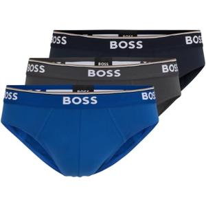 BOSS HUGO Men's 3 Pack Classic Regular Fit Stretch Briefs Underwear, Navy/Charcoal/Black, XXL