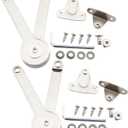 2PCS 8 Inch Length Heavy Duty Silver Lid Zinc Alloy Support Hinges Toy Box Hinge Wardrobe Support Cabinet Hinge Suitable for Wardrobe and Wardrobe Cover