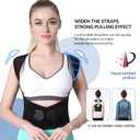 VOKOKOYA Posture Corrector for Women and Men,Adjustable Shoulder Straightener,Back Support Brace,Upper Spine scoliosis, hunchback Black XX-Large