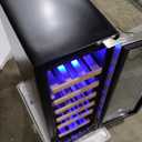 Kalamera Mini Fridge 18 Bottle - 12 inch Wine Cooler Refrigerator, Built-in or Freestanding, with Stainless Steel & Double-Layer Tempered Glass Door, and Temperature Memory Function Wine Fridge (Silver)