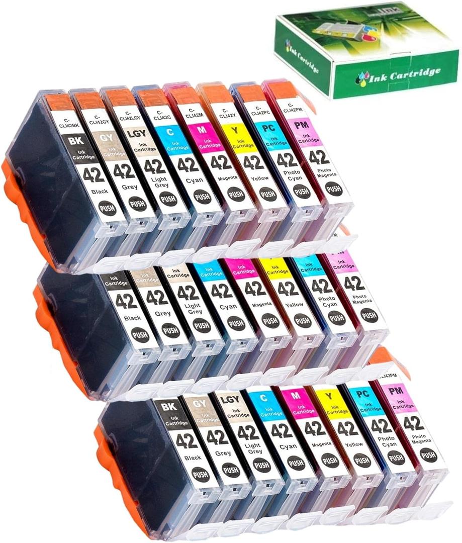 NEXTPAGE CLI42 Ink Cartridges Replacement for Canon CLI 42 CLI-42 Ink Cartridges for Pixma Pro100 Printer(3 Black, 3 Cyan, 3 Grey, 3 Light Grey, 3 Magenta, 3 Yellow, 3 Photo Cyan, 3 Photo Magenta)