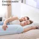 Momcozy Pregnancy Pillows for Side Sleeping, J Shaped Maternity Body Pillow for Pregnancy, Soft Pregnancy Pillow for Head Neck Belly Support, Blue
