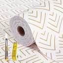 Shelf Liner for Kitchen Cabinets Non Adhesive Drawer Liner Non-Slip Thickened Shelf Liner Paper Strong Easy to Clean for Tool Box Refrigerator with Knife and Tape Measure, Gold Arrow,17.3 x 236.2 in