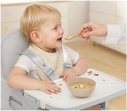 Obee Odee 3in1 Portable Baby High Chair for Babies and Toddlers, Convertible Easy Clean Infant Foldable Highchair with Adjustable Legs & Dishwasher Safe Tray, Beige