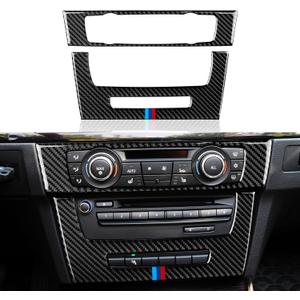 Car CD Cover Decal Carbon Fiber Trim Sticker Compatible with BMW E90 E92 E93 2005 2006 2007 2008 2009 2010 2011 2012 Interior Accessories (Style A)