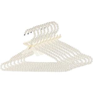 8 Pack Pearl Clothes Hangers, Elegant Bridesmaid Hangers, Closet Coat Storage Organizer Bowknot Standard Wedding Hangers