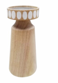 8" Wood Candle Holder 2 pcs