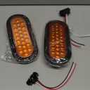 Partsam 2pcs 6 inch Oval Amber LED Trailer Lights 24LED, 6" Oval Led Turn Signal and Parking Lights Flush Grommet Mount Sealed 12V RV Truck Trailer Pickup Front Bumper Lights Lamps Waterproof