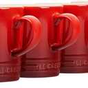 Le Creuset Stoneware Set of 6 London Mugs, 12 oz. Each, Cerise
