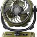 SAYTAY Camping Fan-270Automatic Oscillating Head and 300Manual Flip, Desktop Fan with 100 Speed Adjustable, 6000mAh Battery with 24 Hours Range, LED Light,Turbo Boosted Rapid Cooling (Green)